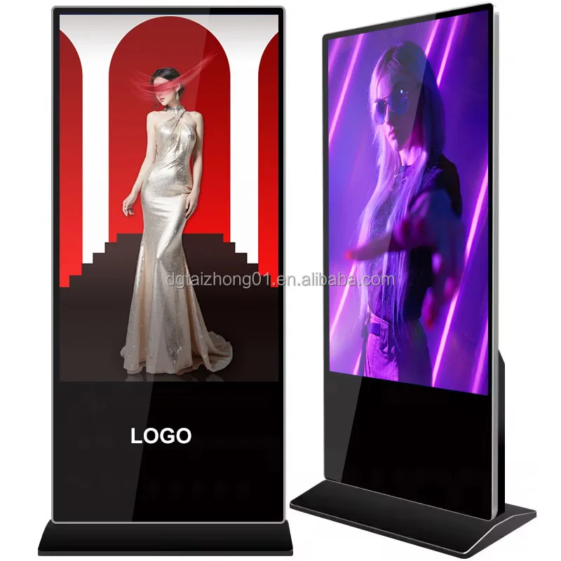 55 inch digital signage metal stand screen panel android &Windows interactive board portable touch monitor rental led display