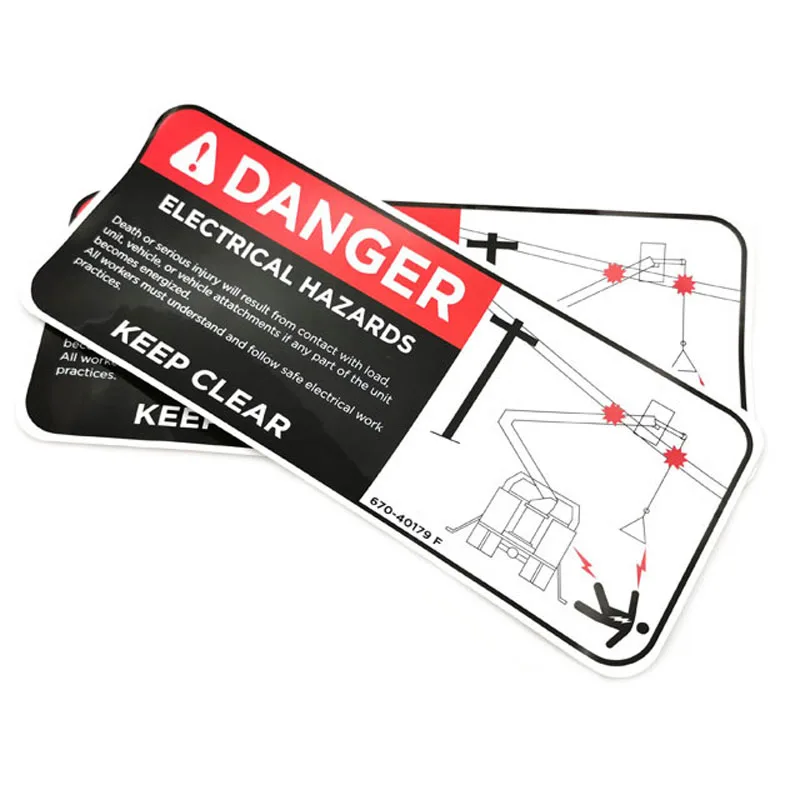 Custom Safety Sign Sticker Warning Vinyl Sticker Danger Sticker For Pipes Equipment Industrial Surface Electronic Shelf