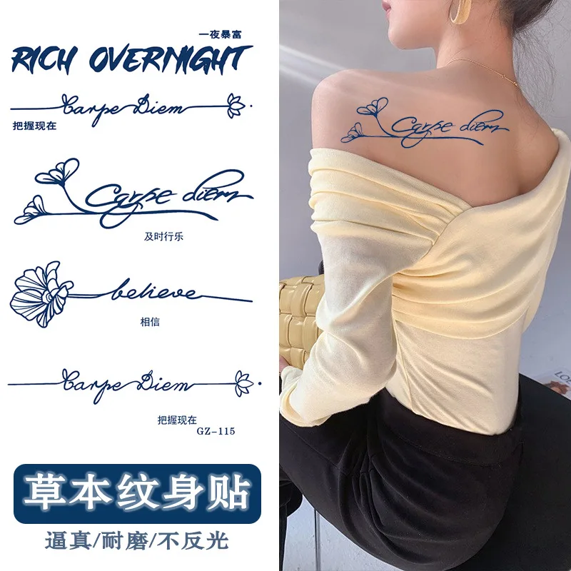 Wholesale Custom 3D Semi-Permanent Herb Body Juice Tattoo Sticker Cute Tattoo Sticker Temporary Tattoo Sticker Waterproof