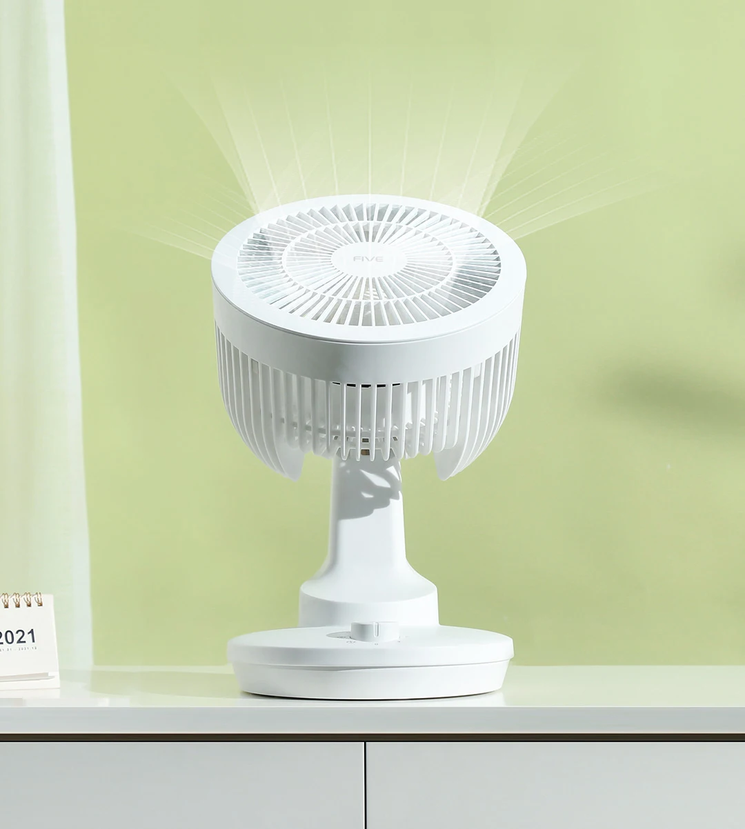 Original Xiaomi FIVE Air Circulation Fan Wide-Angle Air Supply 3D Circulating Wind Natural Breeze 3 Gear Adjustable Desktop Fan