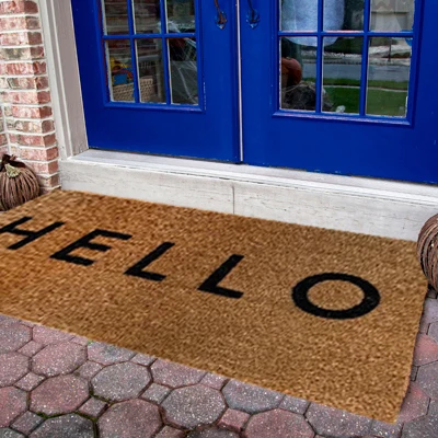 Custom Coco Weave Coir Matting Rug Carpet Logo FLOOR Mat Custom Natural Coir And Vinyl Doormat