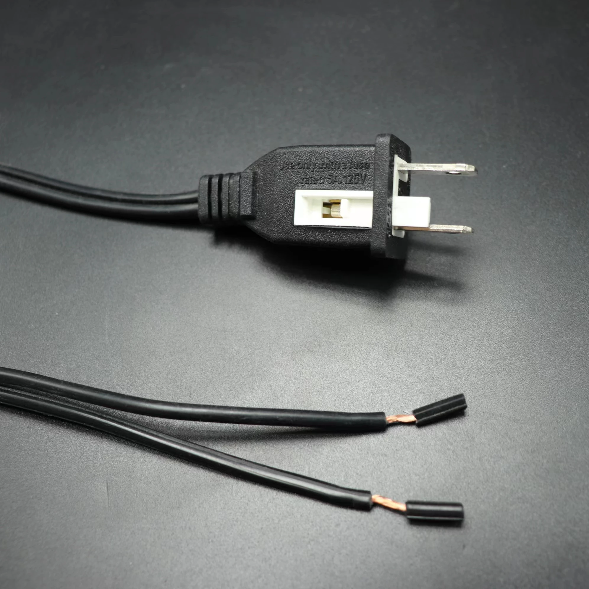 2 Pin AC Power Cord with fuse SPT SJT SVT SJTW US Plug Power Cord UL Cable CHENGKEN USA Standard