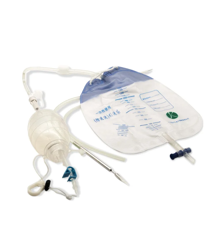 
Medical supplies High vacuum Silicone closed wound drainage system 