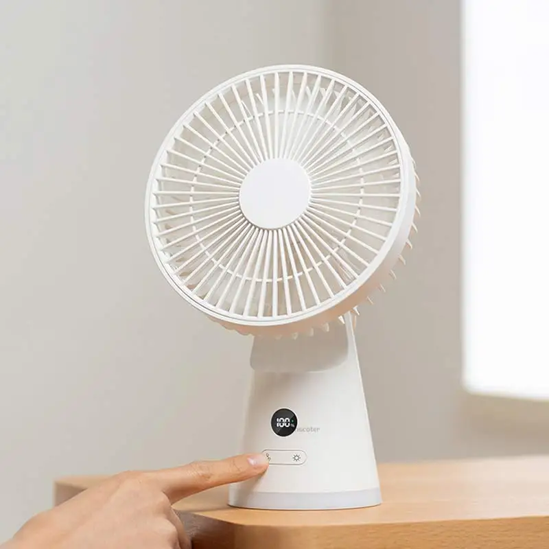 Rechargeable 3600mAh Portable Mini Desktop Fan Night Light Silent High Wind 5 Speed Air Cooler Small Desk Fan