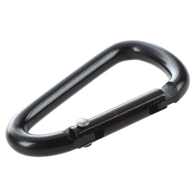 Aluminum Alloy D Shape Carabiner Spring Snap Clip Hooks Keychain Climbing Camping Hiking Tools