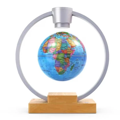 Kinglobe PVC World & Earth Map Rotating Magnetic Levitating Floating Globe Desk Decor for Education & Geography
