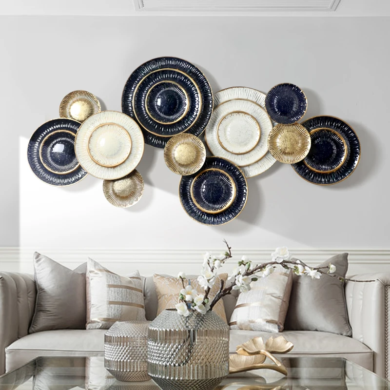 Lobby and Gallery Bright Glaze Iron Vintage Abstract Wall Hanging Art Decoration