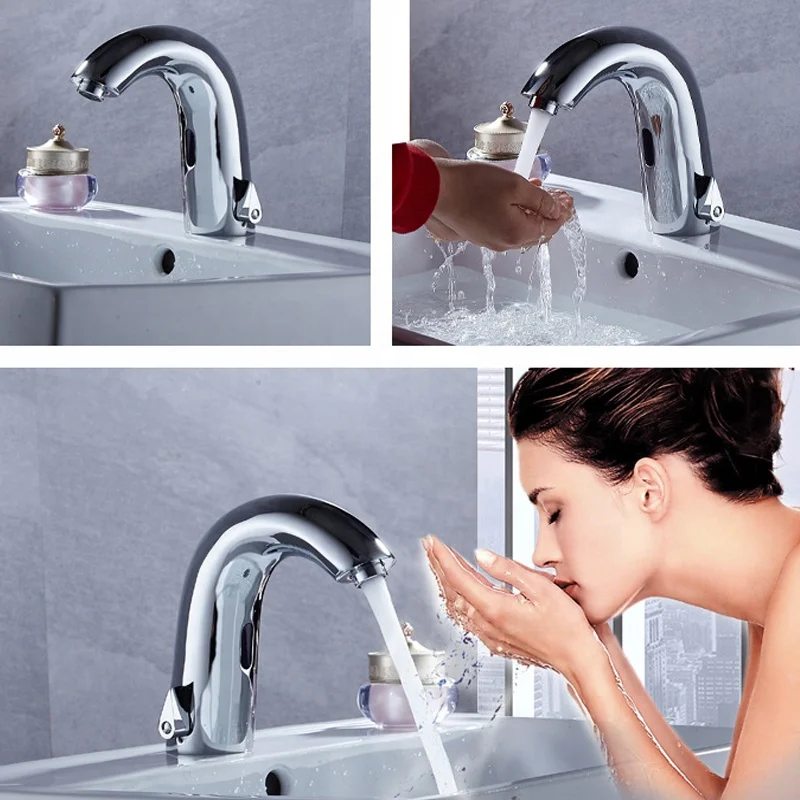 Modern sanitary wares touchless basin faucets hot and cold water hand wash infrared taps
