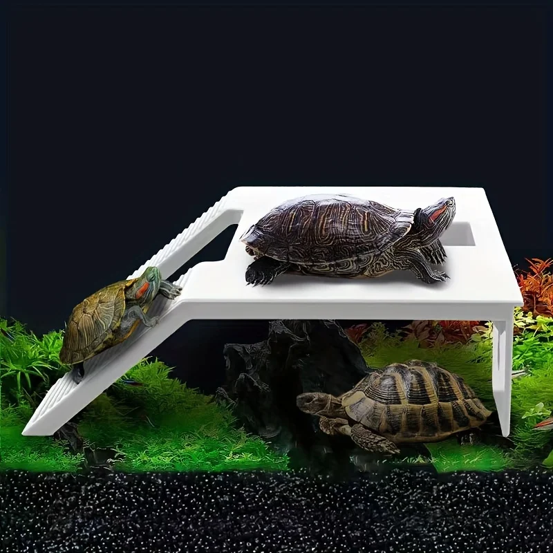Double Ladder Turtle Terrace Sunbathing Platform Reptile Habitat Crawler Pet Dock Floating Decoration For Living And Hiding
