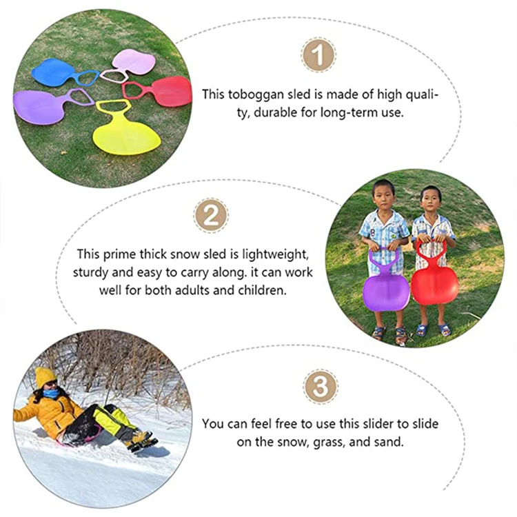 
factory CE kids winter toys small plastic snow sled 
