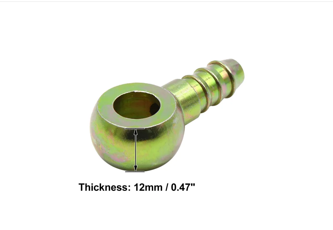 8mm ID Hose Barb 10mm Banjo Fitting Fuel Line Connector for Car