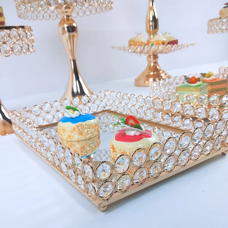 Spot supply popular crystal dessert display table hotel grocery store presentation gateau wedding tray cookware tool cakes stand