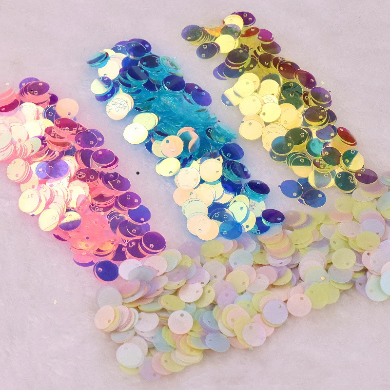 Matte Double Hole Sequins Transparent Loose for Crafts Sequins Wholesale 10mm 500g/bag Golden OPP Bag Picture Turkey Shoes Pvc 0