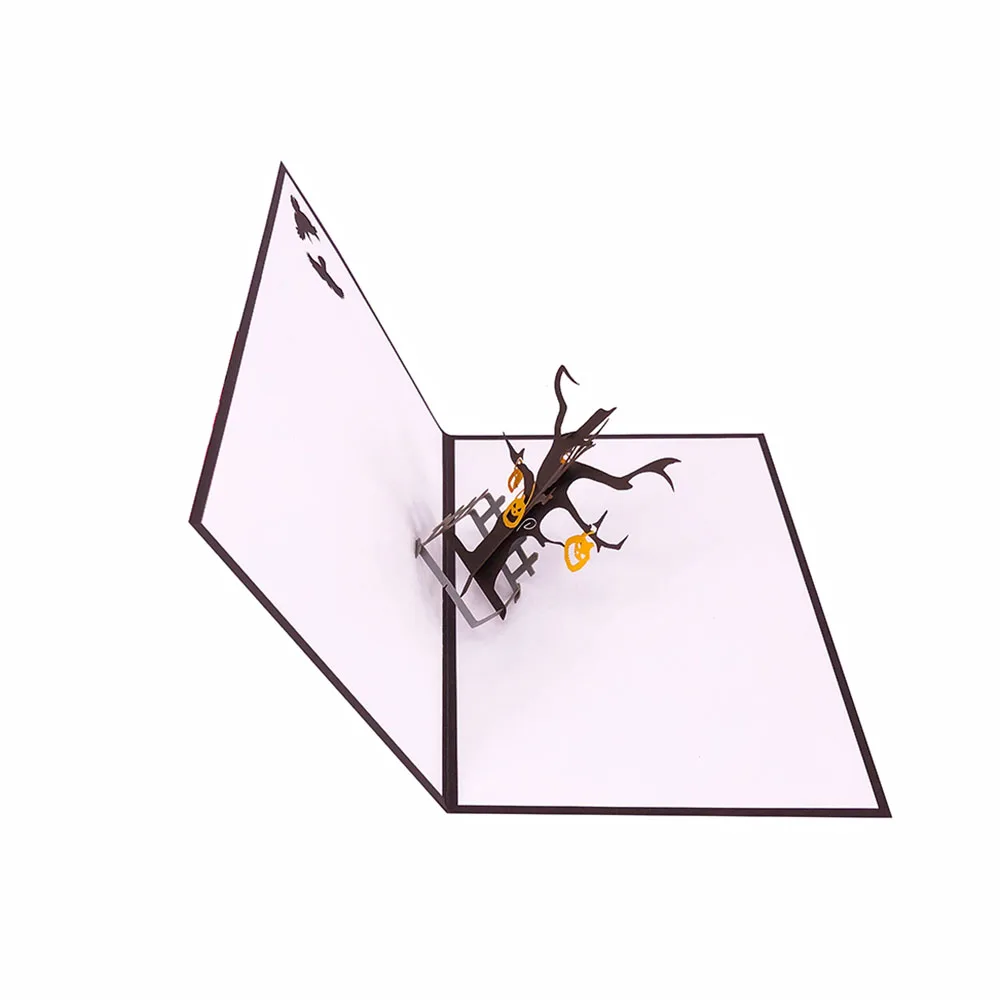 
Personalized 3D Pop Up Greeting Card Pop Up Tree and Pumpkin Halloween Gift Card 