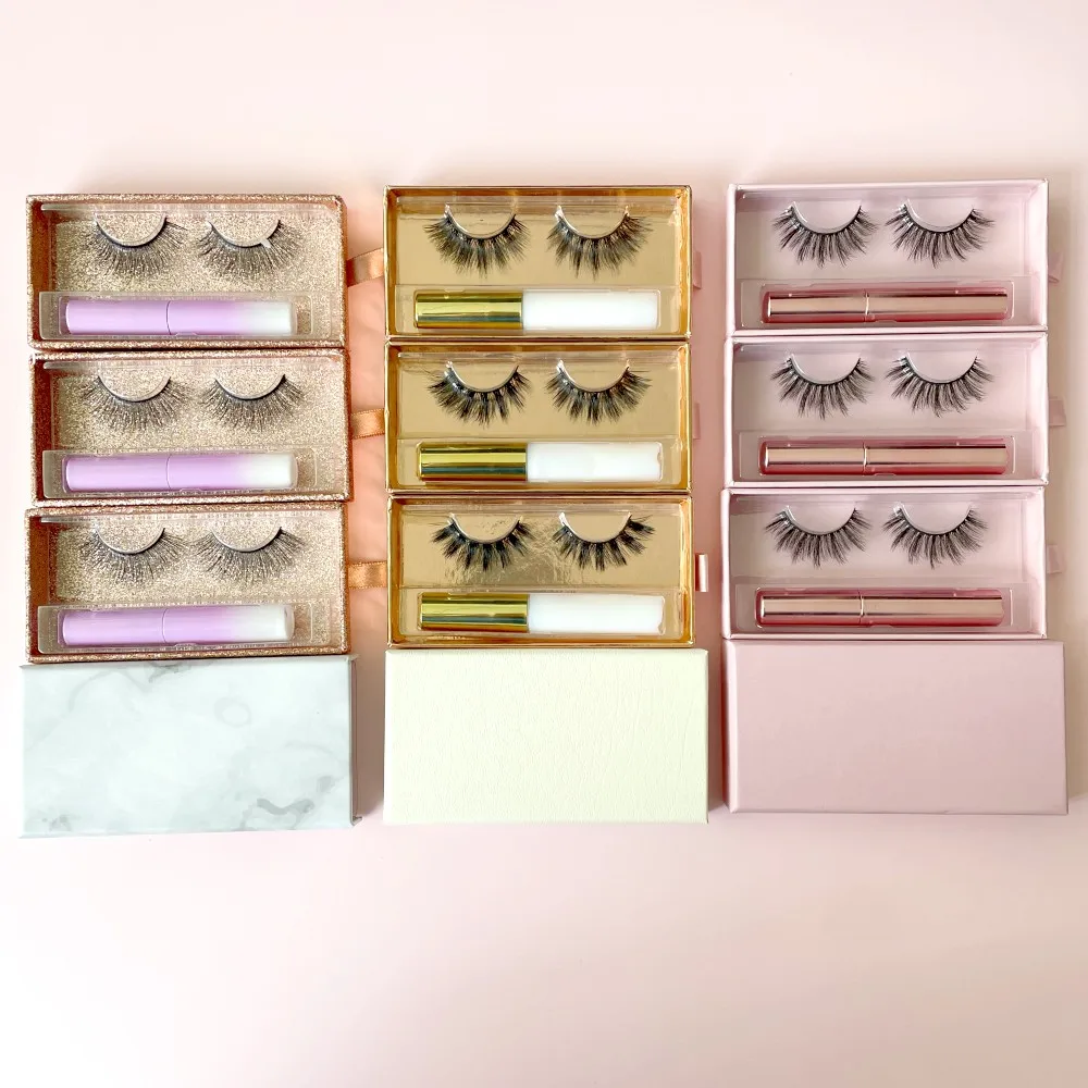 Custom Packing Premium Cruelty Free 3D Silk Lashes Export Sliding Cases for Vegan Faux Mink Lashes Faux Cils Best Silk Faux Mink