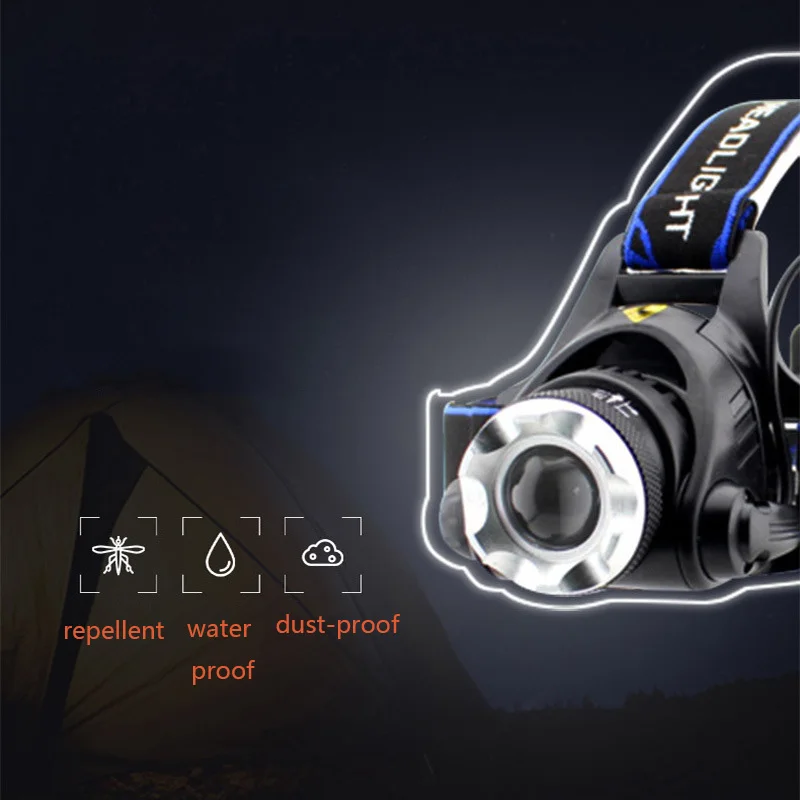 2022 hot selling LED headlight high power strong light long distance rechargeable Zoom Outdoor Lighting