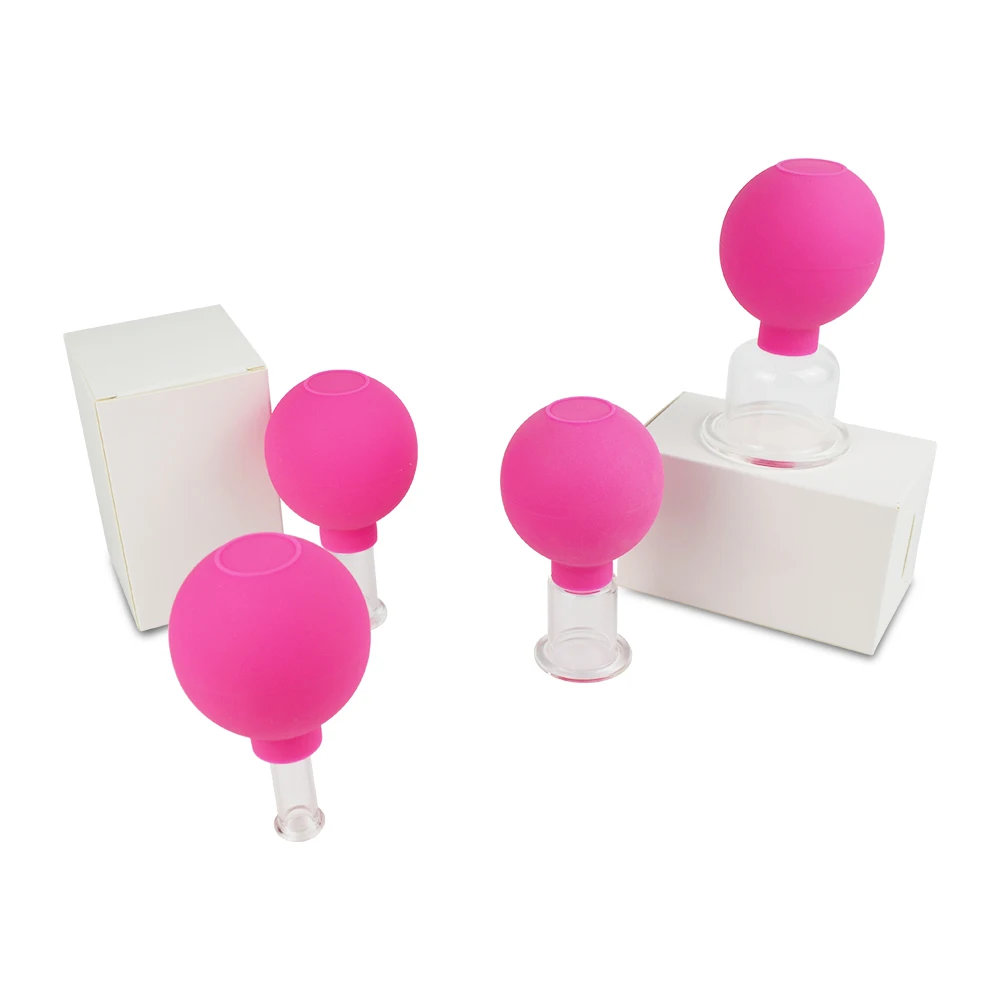 16 years Dongguan manufacturer Face Cupping set 4 cups facial body massage face cupping set beauty care glass vacuum cupping