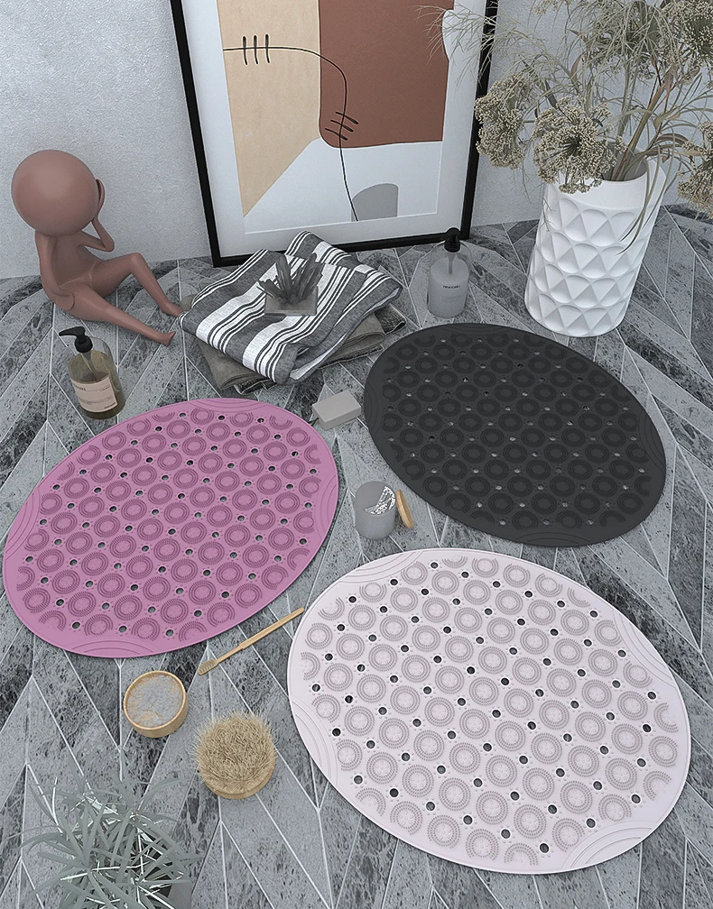 Custom Bathroom Mat Foot Massage Shower Mat silicone suction cup Non-slip Mats