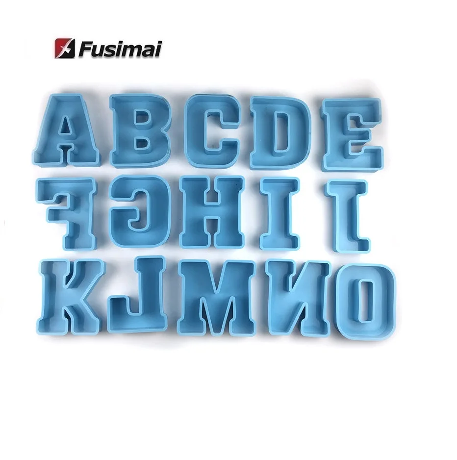 Fusimai Resin Large Silicone Alphabet Moulds 26Pcs Extra-large English Letters Silicon Mold