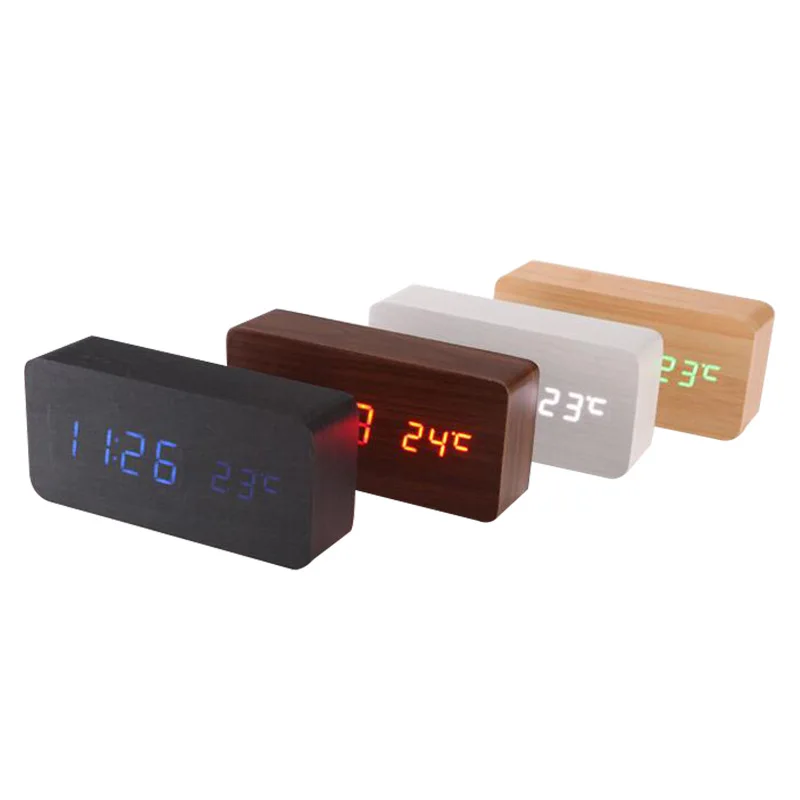 alarm clock USB charging LED table lamp digital clocks LED table alarm clock with temperature calendar