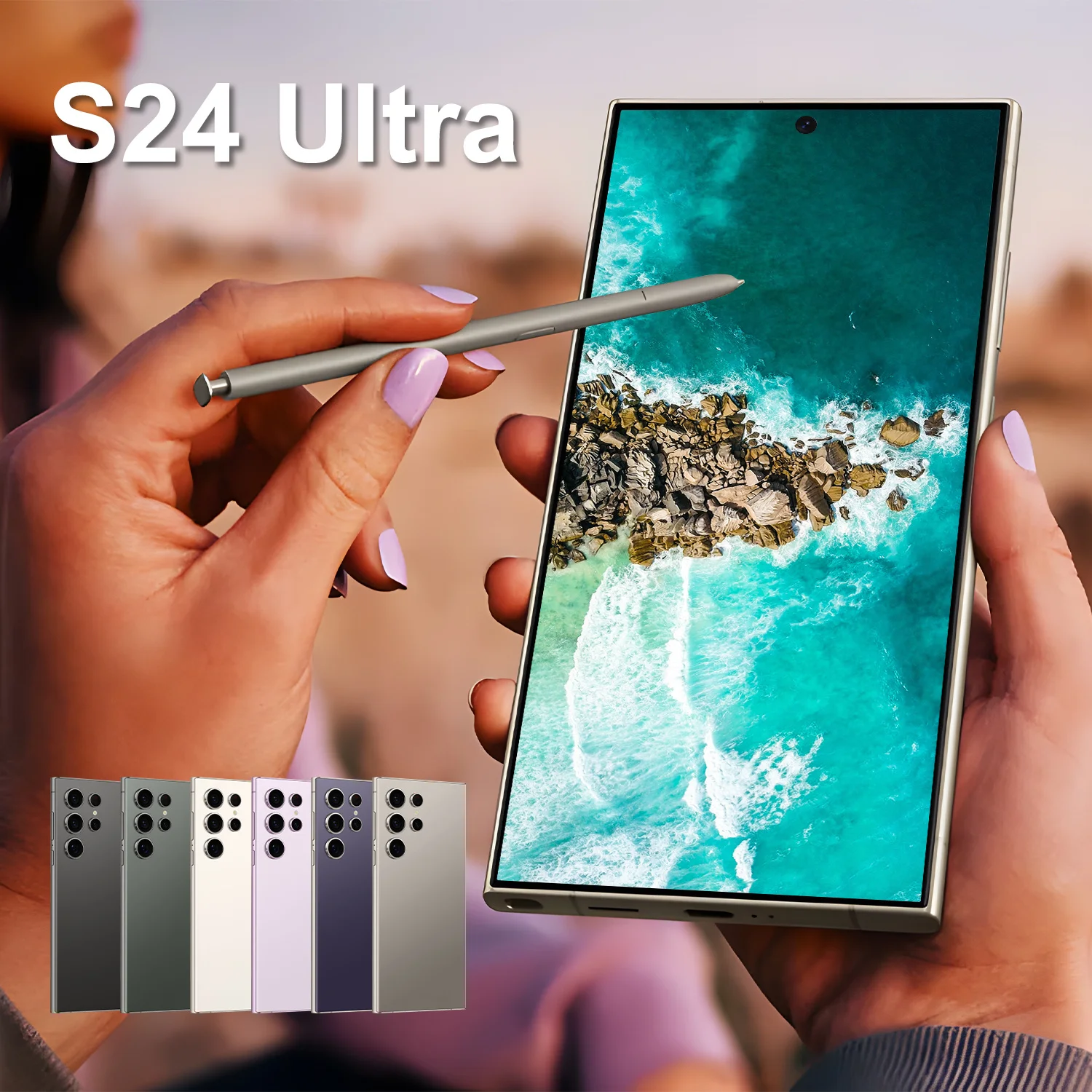 2024 New Style S24 Ultra Phone Original 6.8 Inch HD Screen 4G 5G Smartphones Face Unlock 5000mAh Brand New GSM Cellular