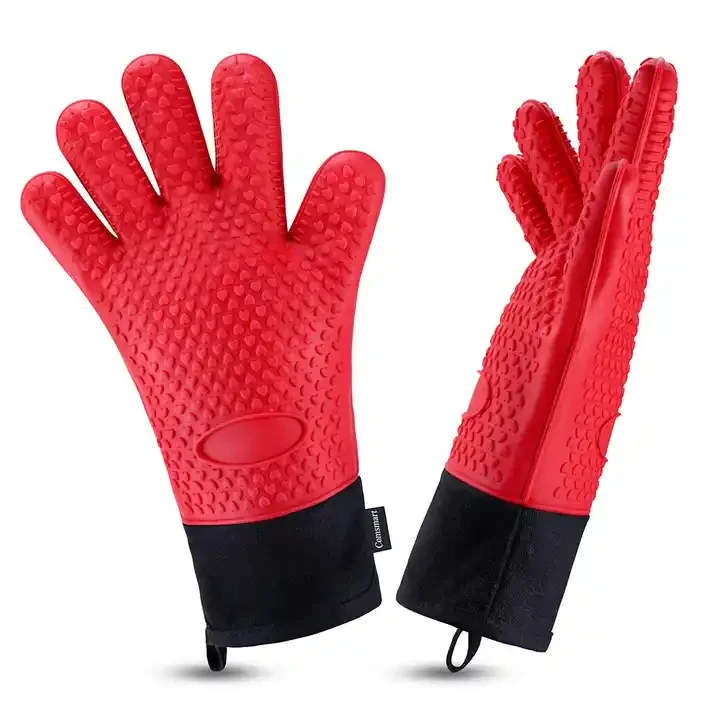 Best Selling Anti-Slip Heat Resistant Gloves Durable Silicone Oven Gloves For Cooking Baking Use