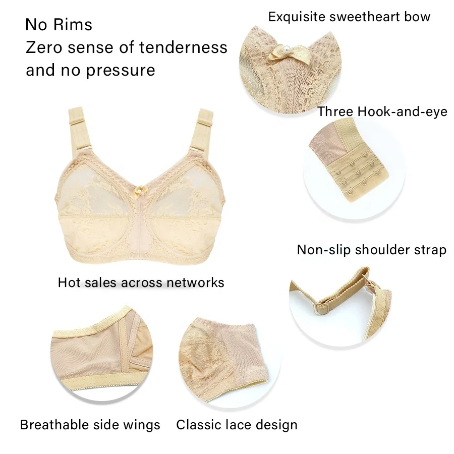 MOQ 12 Piece Custom Wholesale Breathable Large Cups Full Figure Plump Women Bralette Big Boobs Wireless Lace Plus Size Bra
