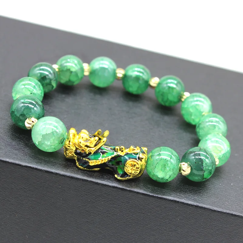 2021 High Quality Glass Jade Wealth Beads Gold Pixiu Bracelet Buy Feng Shui Bracelet Lucky Charm Jewelry