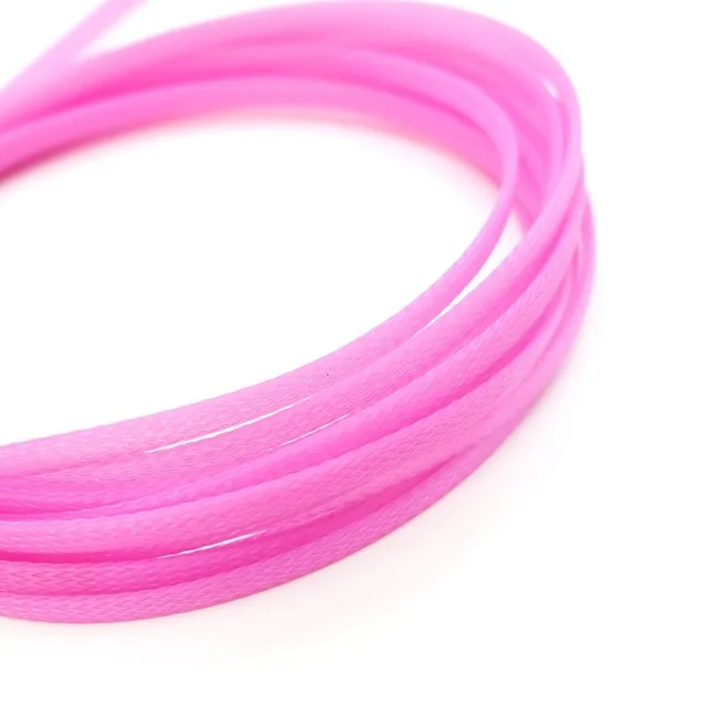 Для электрических кабелей, для секторов автомобиля и авиации, полиэфирная плетеная втулка розового цвета, 3-80 мм, ПЭТ плетеная втулка