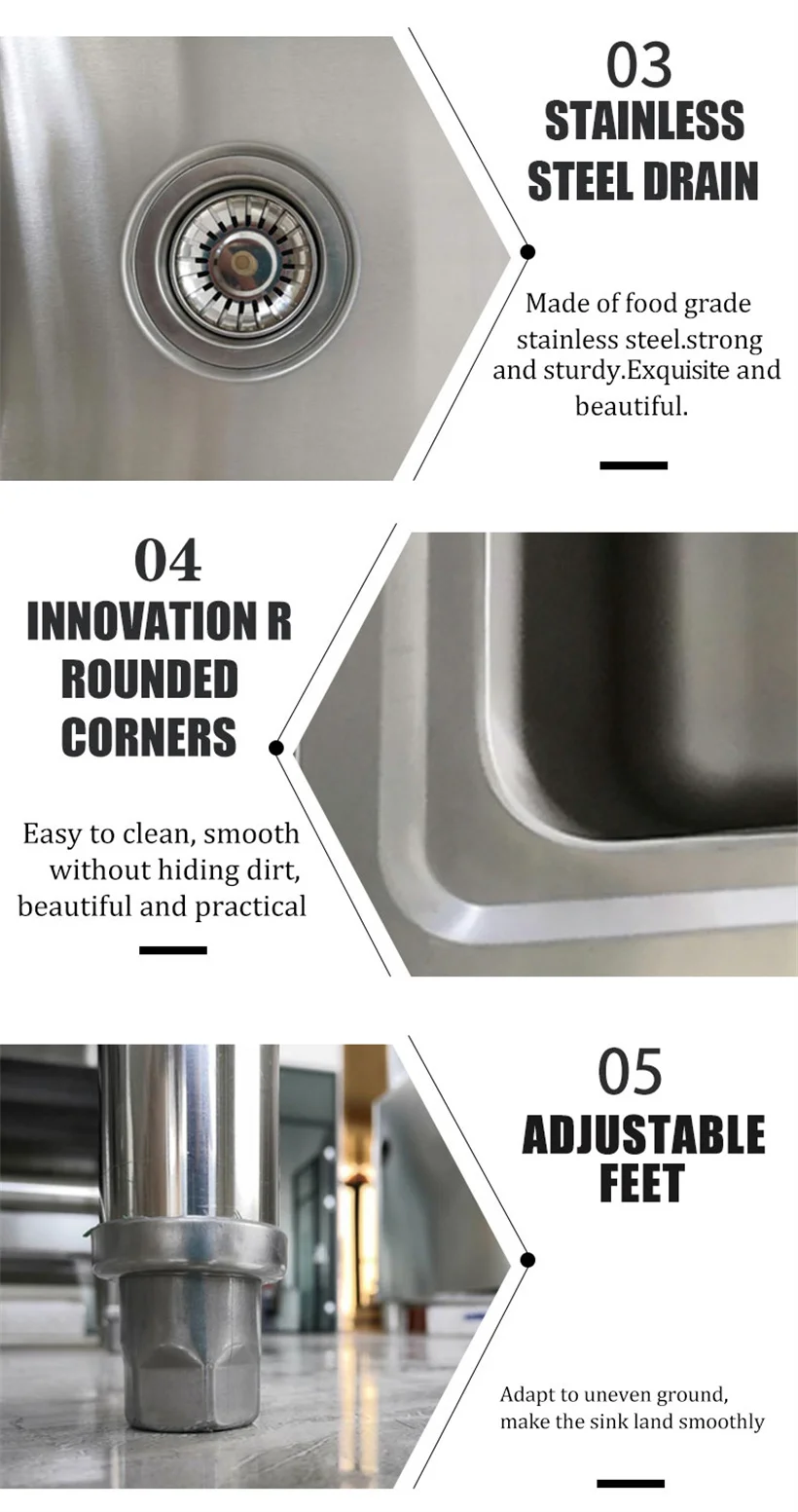 201 or 304 grade Handmade Stainless Steel Hand Washing Sink Custom Size with Cheap Prices