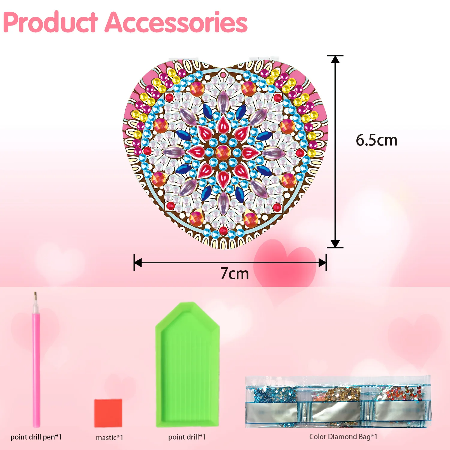 DIY Diamond Painting Mandala Makeup Mirror Double Side Drilled Full Drill Diamond Crystal Flower Foldable Women Mini Mirrors
