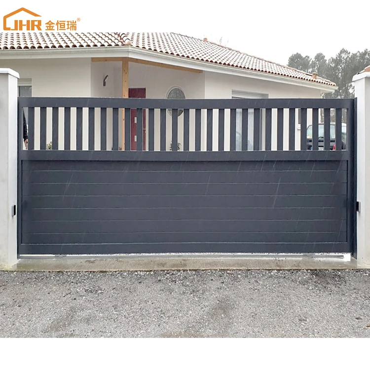 Heavy Duty Decorative Modern Driveway Swing Gates Security Metal Entrance Front Electric Sliding Gate