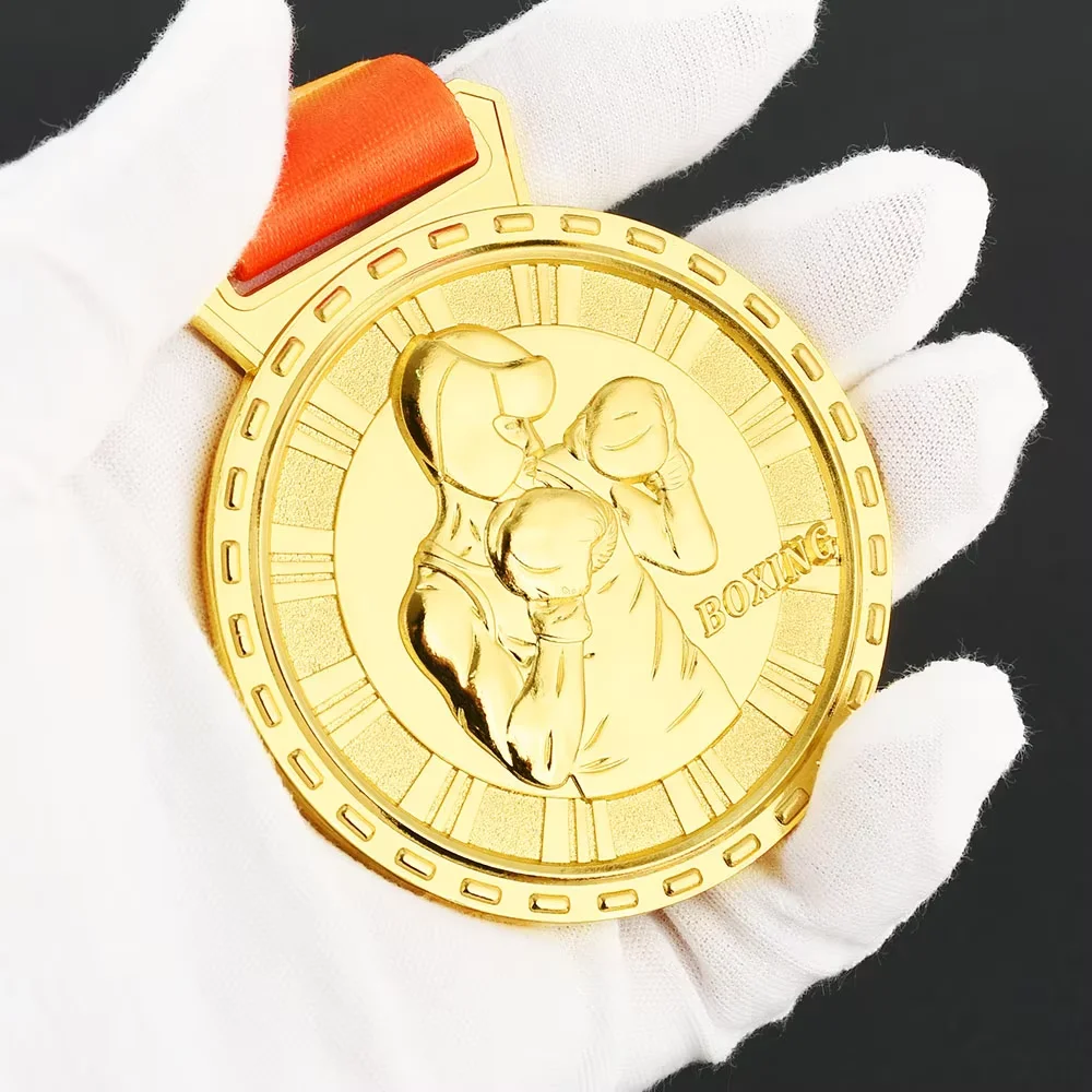Wholesale 3D Award Medallions Fight Taekwondo Wrestling Sports Medal Competition Blank Gold Silver Bronze Medals With Ribbon