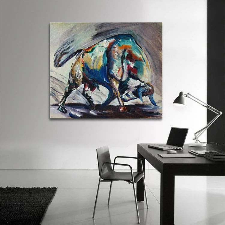 Cow Abstract Bull Modern Wall Hanging Decor Art Picture Home Decoration Animal Painting On Canvas