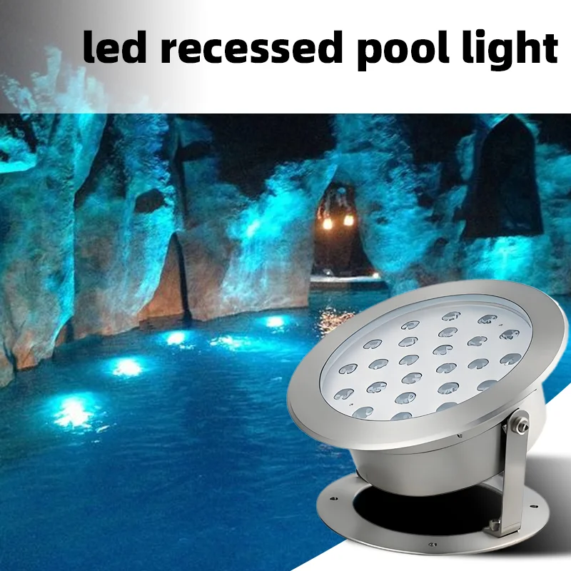 Stainless Steel IP68 LED Underwater Lights 18W 24W 36W White Emitting Swimming Pools Landscape Outdoor Waterproof DC/AC12-24V