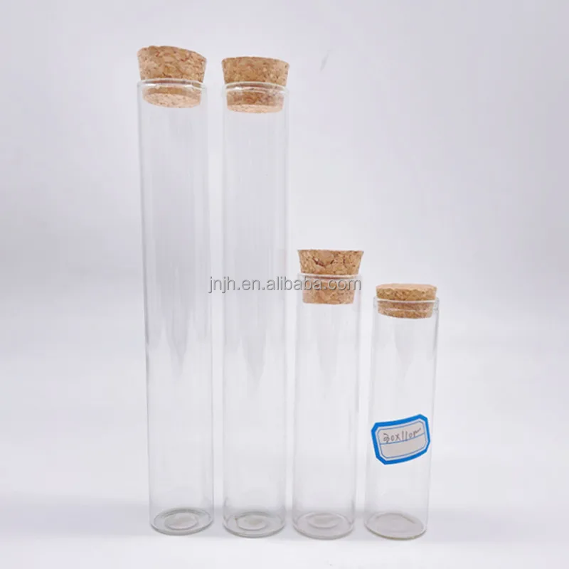 Customized flat bottom Test Tube / Glass Test Tube With flat bottom / High borosilicate glass test tube with wood cork