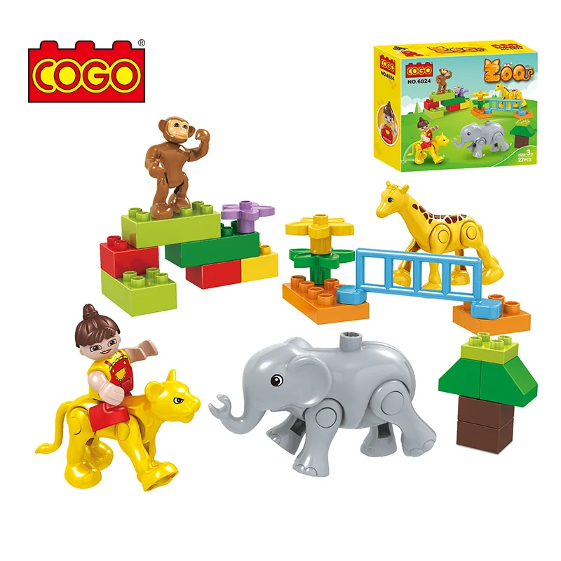 COGO Zoo Animals play set Plastic Building Block Toy Educational Toys Kids Children Gift