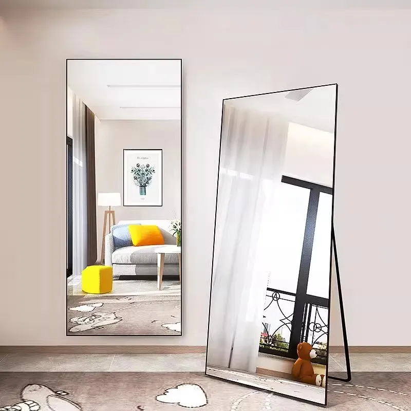 China Factory Outlet Full Body Mirror Floor Mirror New Design Luxury Wall Decor  Espejos Stand Mirrored Furniture