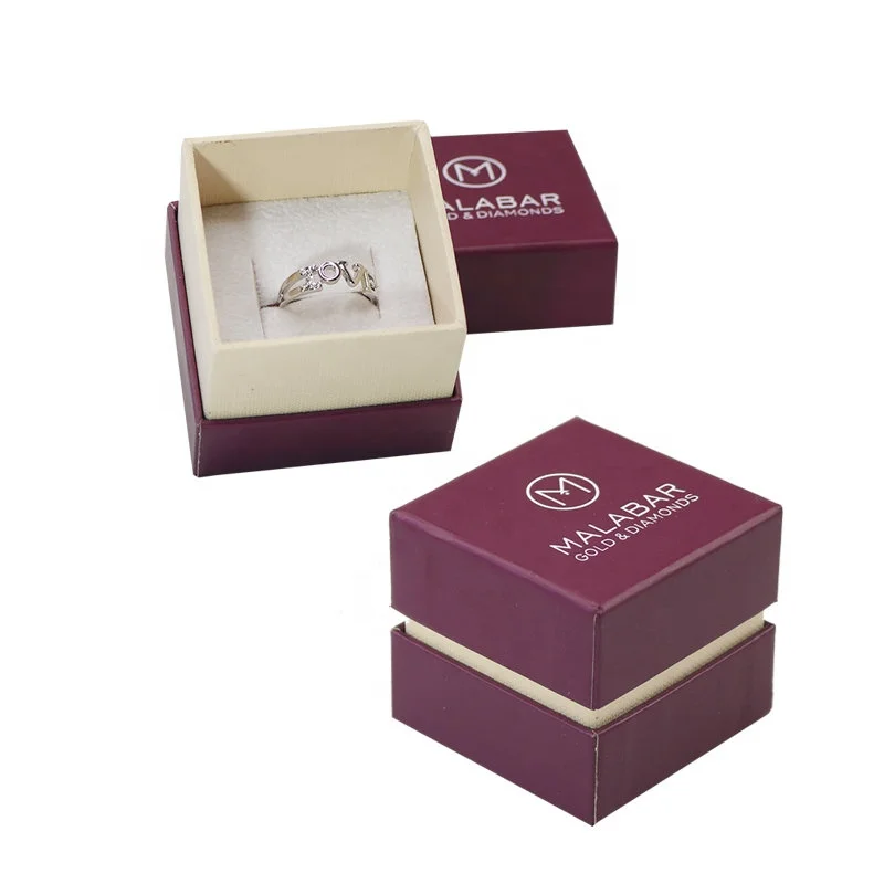 offset customized printed Red Cardboard Two Pieces Packer white velvet Inlay Jewelry Packaging gift paper Box