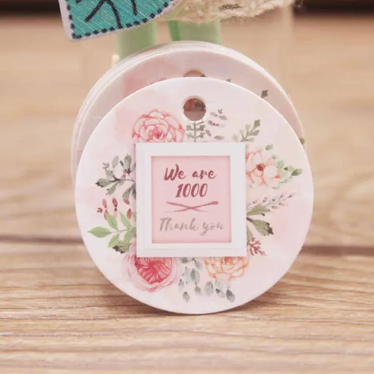  Пользовательский дизайн розы Свадебная вечеринка спасибо Крафтовая Подарочная бирка