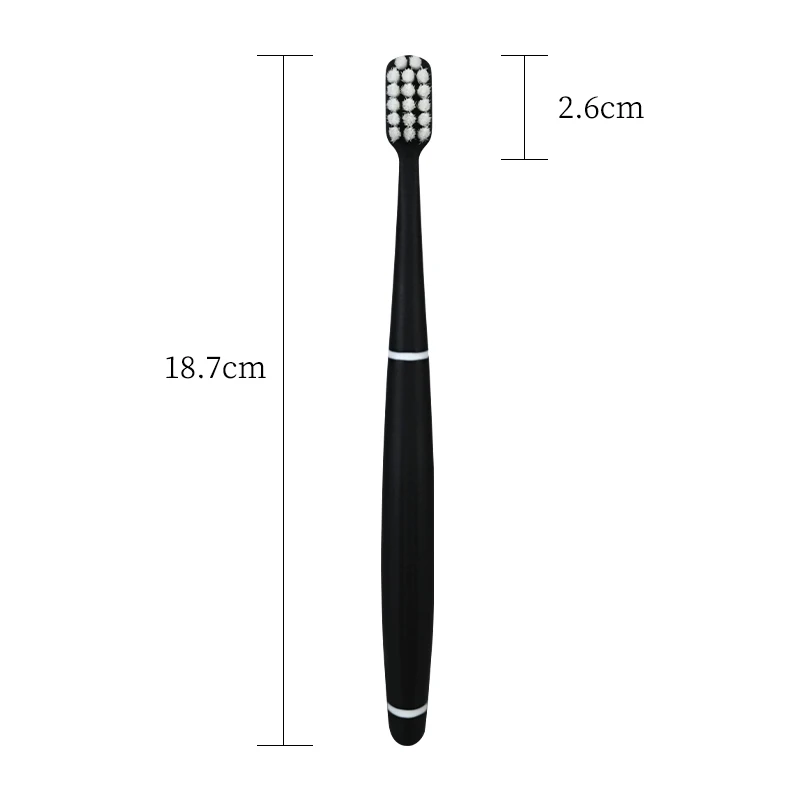 Factory Hot Sales Disposable Toothbrush Soft Nylon Bristles Plastic Handle Black White Adults Toothbrush Box Packing Manual