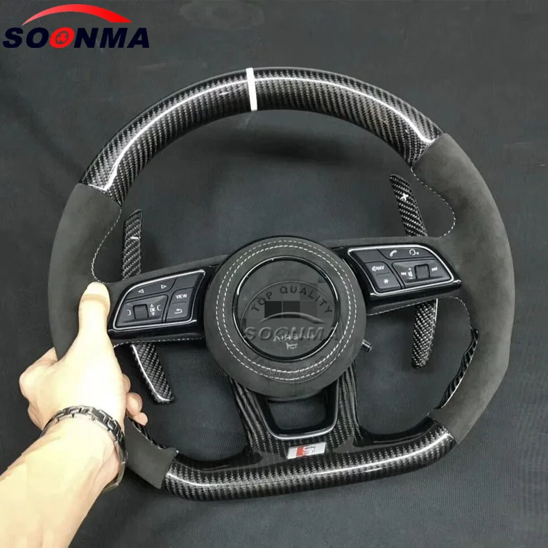 Carbon Fiber Steering Wheel Compatible With Audi Rs3 Rs4 Rs5 Rs6 Rs7 S3 S4 S5 S6 S7