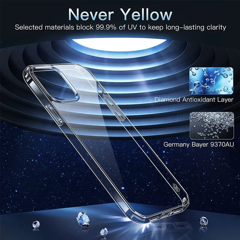 Best Seller Hybrid TPU Acrylic Clear Soft Back Cover Phone Case for iPhone 7 8 Xs Transparent Case for iPhone 11 12 13