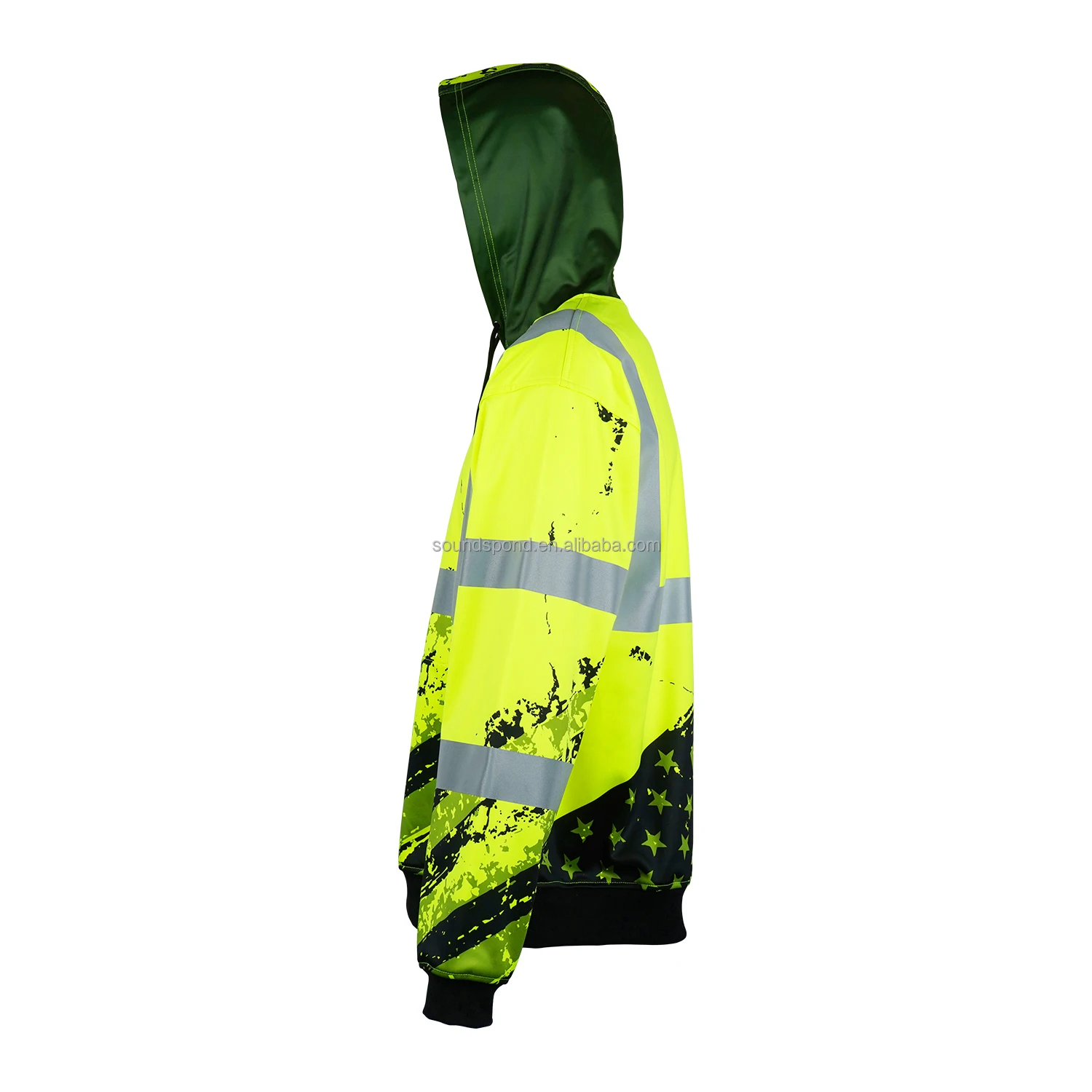 Мужская Спецодежда с логотипом Hi Vis защитная одежда толстовка капюшоном светоотражающая высокой