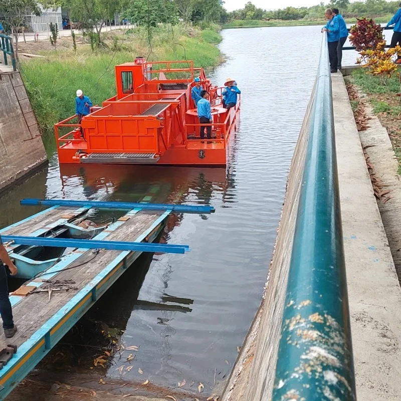 New High-performance river cleaning Hyacinth Harvester Boat for Sale