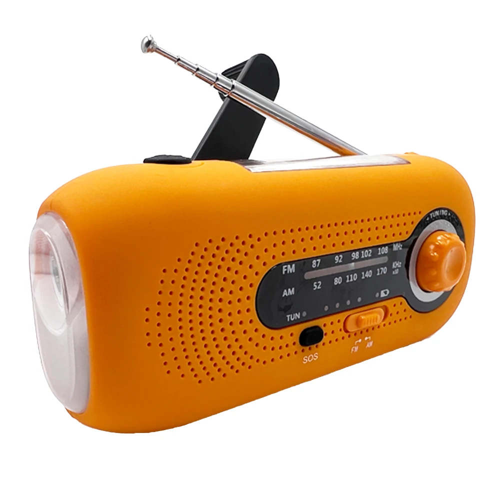 Портативная солнечная панель ручной радиоприемник сигнализация SOS FM AM Метеорологический с перезаряжаемой батареей 2000 мАч