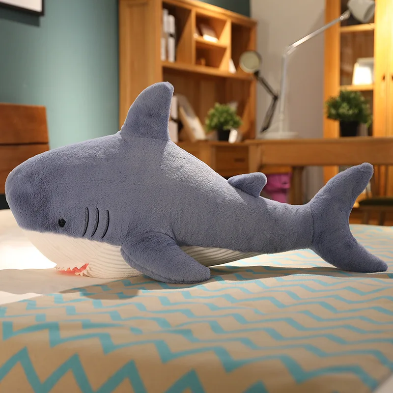 Big Size Great Design Custom Plush Toy Cute Animal Sleeping Pillow Toy Animal Soft Blue Shark Toy For Kids