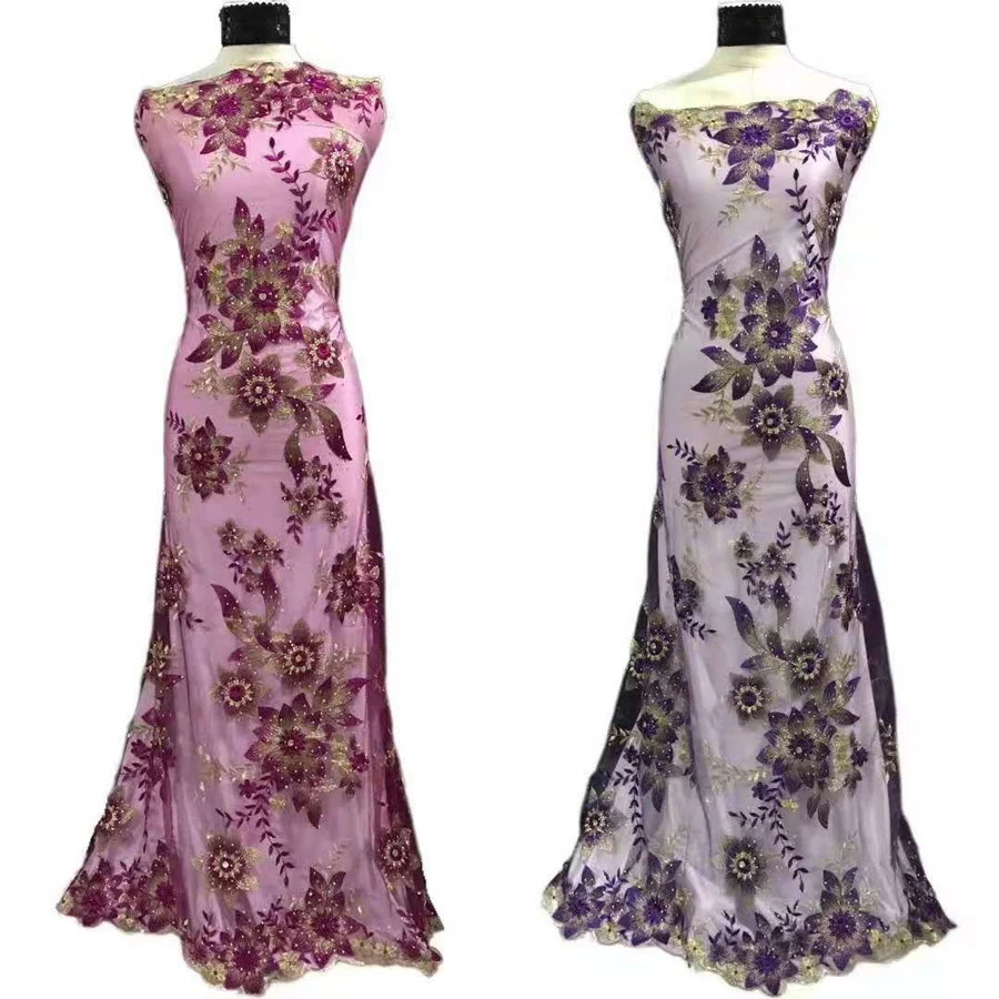 Кружевная кружевная ткань с французскими кругами и гипюровой