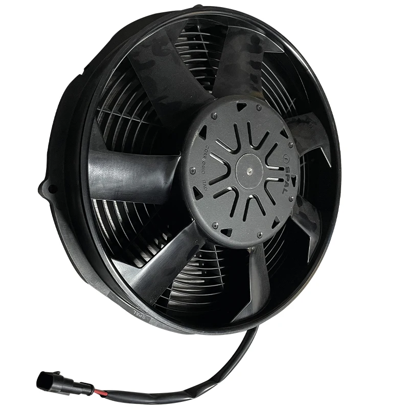 DC Brush Motor Axial Fan Carton Air Cooler Replace Spal VA01 Series for Bus Condenser Fan Push and Pull from China 12V and 24V