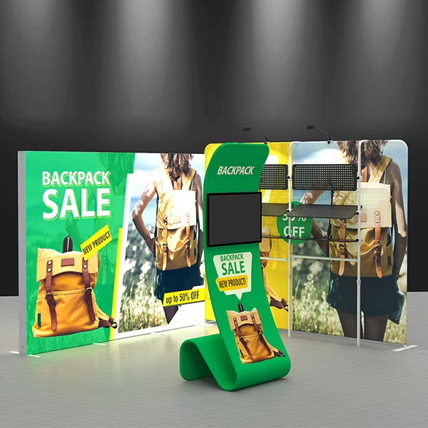 custom 10*10ft backlit trade show booth with SEG lightbox